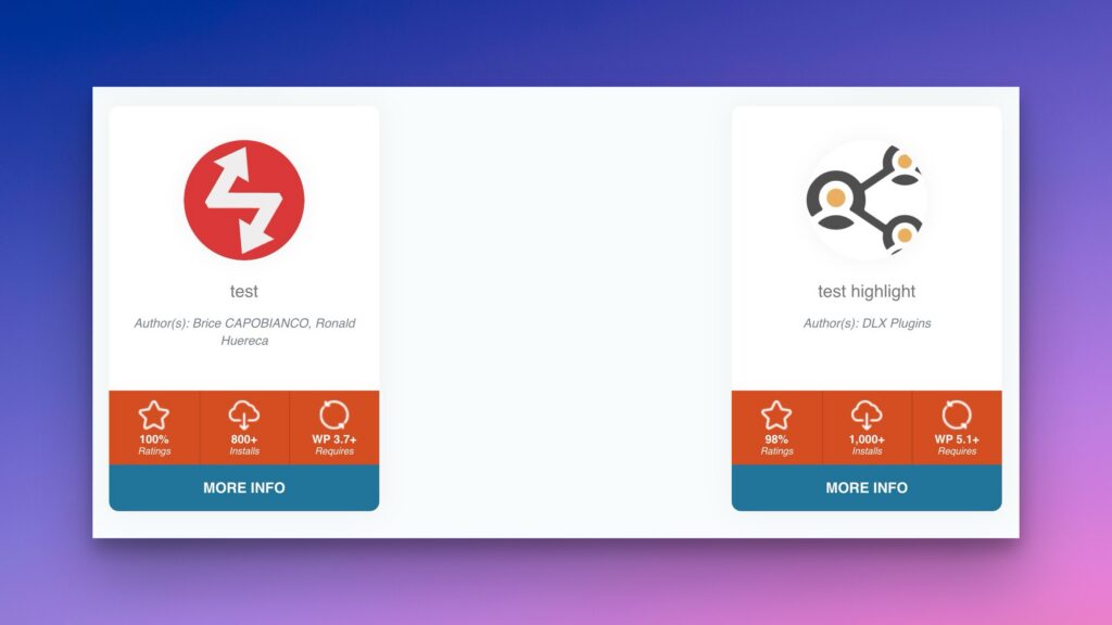 Plugin Info Cards With Custom Titles