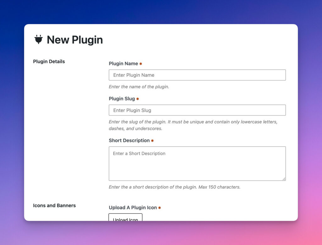 New Plugin Dialogue
