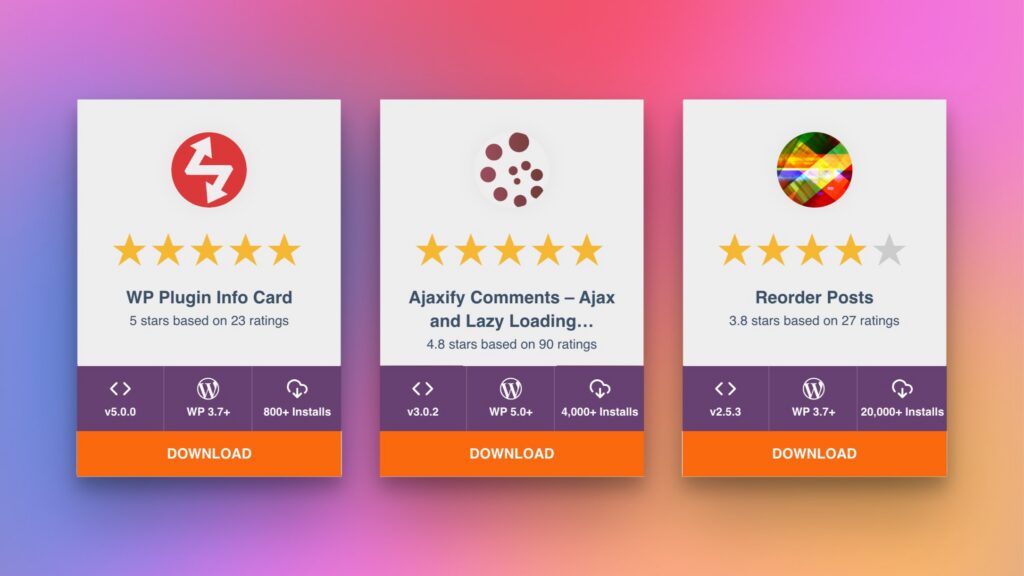 Rating Card Layout
