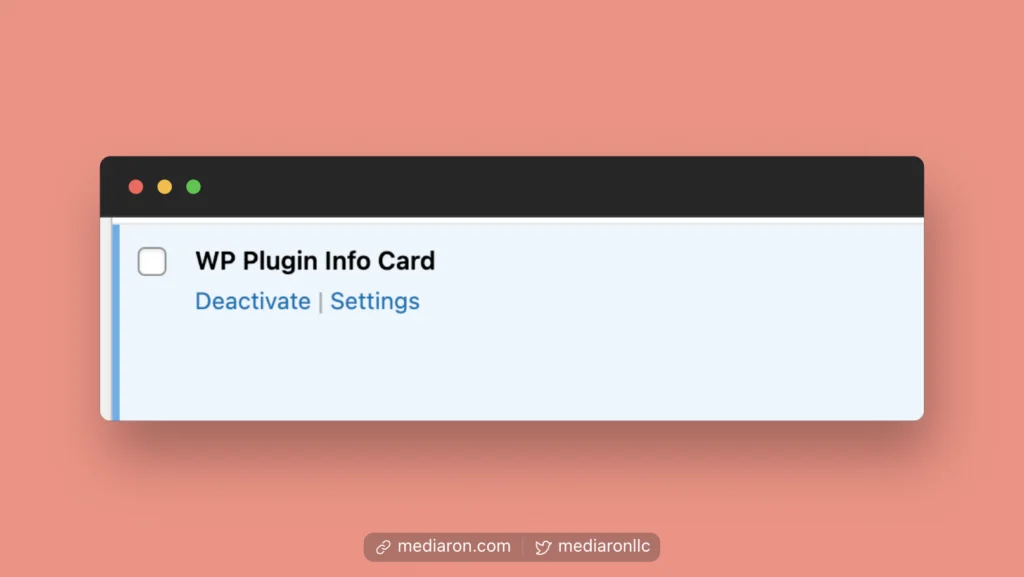 Plugin Row in the WordPress Admin Plugin's Page