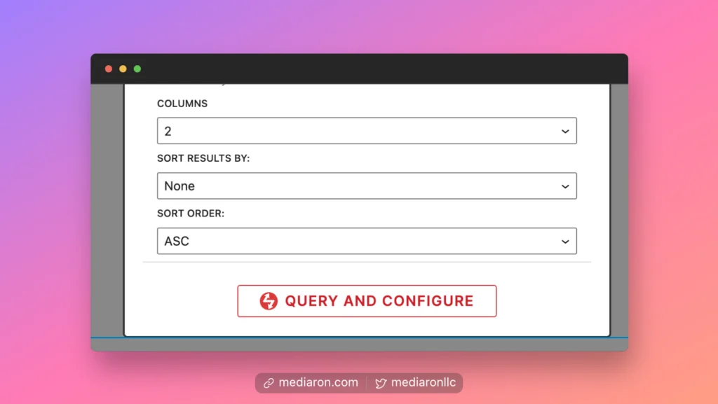 Sorting Options for the Query Block