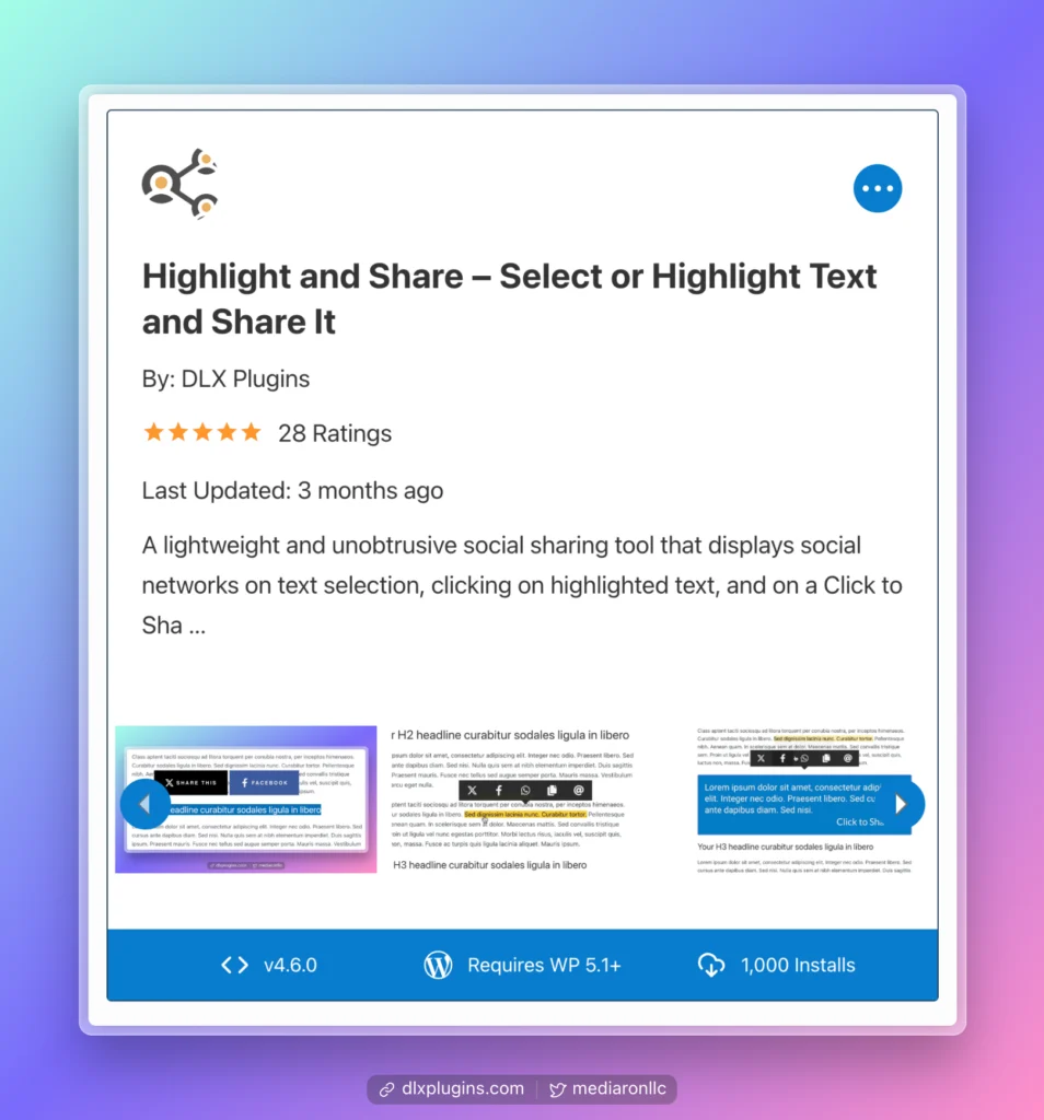 Plugin Screenshot Info Card Block