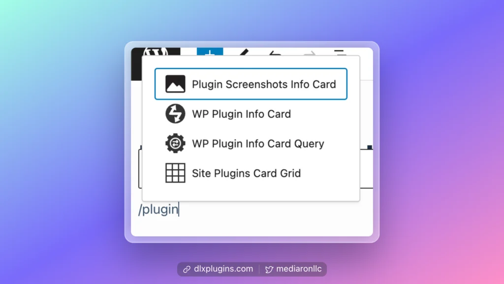 Inserting the Screenshot Info Card Block
